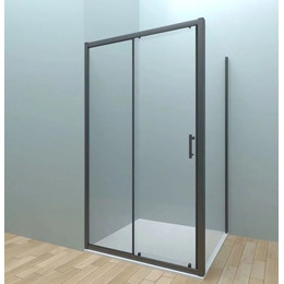 Душевое ограждение Veconi Rovigo 130x100 см RV072B-130100-01-C4, чёрный/прозрачное - фото 