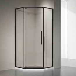 Душевое ограждение Veconi Rovigo 90x90 см RV35B-90-01-C7, чёрный/прозрачное - фото 
