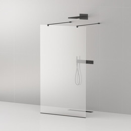 Душевая перегородка Cezares 120 см LIBERTA-L-2-120-120-C-NERO (подрезаемые кронштейны, стекло 8 мм) черный/прозрачное - фото 