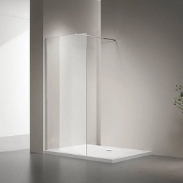 Душевая перегородка Veconi Korato 120 см KR72-120-01-C7 (стекло 8 мм) с кронштейном в комплекте, хром/прозрачное - фото 