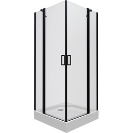 Душевое ограждение Triton Тау 90x90 см, чёрный/прозрачное - фото 