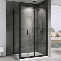 Душевое ограждение Abber Sonnenstrand 90х100 см AG07090B-S100B, черный/прозрачное - фото 