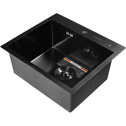 Кухонная мойка Gerhans K35044B 1 мм, PVD графит, Цвет производителя: графит - фото 