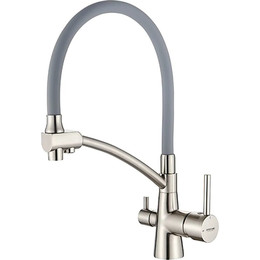 Смеситель для кухни Ledeme L4855A-9, сатин/серый - фото 