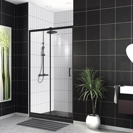 Душевая дверь BelBagno 120 см UNO-195-BF-1-120-C-NERO, черный/прозрачное - фото 
