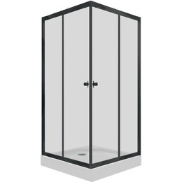 Душевое ограждение Triton Вента 100x100 см (с поддоном) чёрный/прозрачное - фото 
