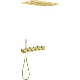 Душевая система для душа с термостатом Timo Saona SX-2319/17SM, золото матовое - фото 