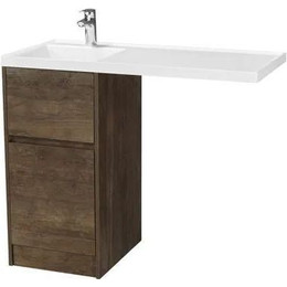 Тумба напольная с раковиной-столешницей Акватон Лондри 105 см 1A2670K1LHDY0 (раковина слева) дуб кантри - фото 