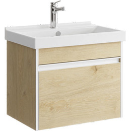 Тумба подвесная с раковиной Aqwella Urban 60 см URB0106DD, дуб давос, Цвет фасада: светлое дерево - фото 