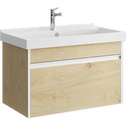 Тумба подвесная с раковиной Aqwella Urban 80 см URB0108DD, дуб давос, Цвет фасада: светлое дерево - фото 