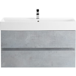 Тумба подвесная с раковиной Cezares MOLVENO 46-100-2C-SO-BET 100 см (раковина CZR-MIL-100-LVB), Beton - фото 