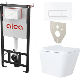 Инсталляция Alcaplast AM101/1120-4:1 RU с подвесным безободковым унитазом Azario Teramo AZ-0052 - фото 