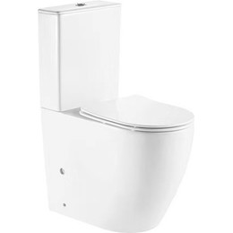 Унитаз-компакт CeramaLux Rimless 1289A с крышкой микролифт, (арматура Geberit) - фото 