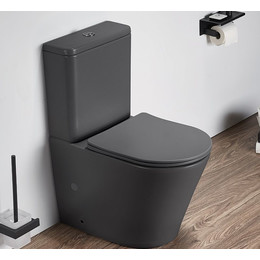 Унитаз-компакт CeramaLux Rimless 2179XMDH с крышкой микролифт, черный матовый, Цвет производителя: чёрный матовый - фото 