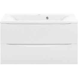 Тумба подвесная с раковиной Vincea Mia 90 см VMC-2MA900GW (раковина белая VCB-3M900W), белый глянец - фото 