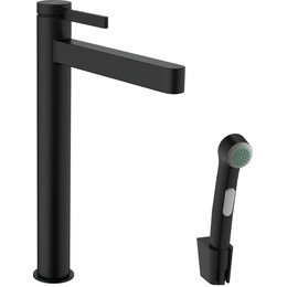 Смеситель для раковины высокий с лейкой для биде Hansgrohe Finoris 76220670, черный матовый - фото 