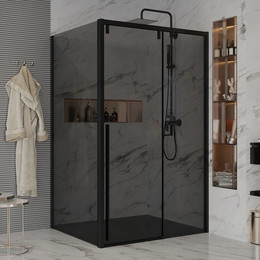 Душевое ограждение Ambassador Intense 130x110 см 110022202IBB-110IBB (стекло 8 мм) чёрный/тонированное - фото 