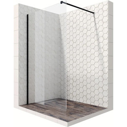 Душевая перегородка Ambassador Walk-in 110 см 15031111 с кронштейном (стекло 8 мм) чёрный/прозрачное - фото 