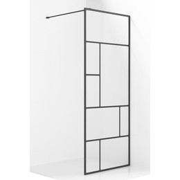 Душевая перегородка Ambassador Walk-in 120 см 15031215 с кронштейном (стекло 8 мм) чёрный/прозрачное - фото 