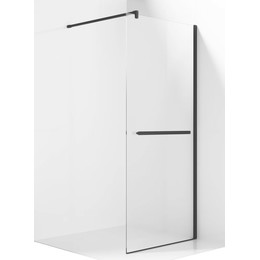 Душевая перегородка Ambassador Walk-in 120 см 15031233 с кронштейном (стекло 8 мм) чёрный/прозрачное - фото 