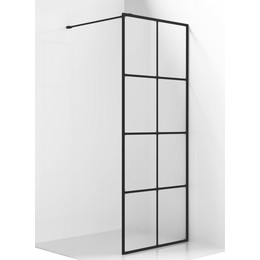 Душевая перегородка Ambassador Walk-in 90 см 15031241 с кронштейном, чёрный/прозрачное - фото 