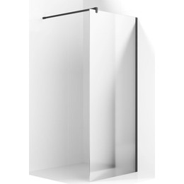 Душевая перегородка Ambassador Walk-in 80 см 15033224 с кронштейном (стекло 8 мм) чёрный/зеркальное - фото 