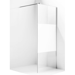 Душевая перегородка Ambassador Walk-in 80 см 15034129 с кронштейном (стекло 8 мм) хром/узор - фото 