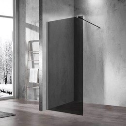 Душевая перегородка Vincea Walk-In 120 см VSW-1H120CGGM (стекло 8 мм) с кронштейном в комплекте, вороненая сталь/тонированное - фото 