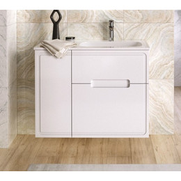 Тумба подвесная с раковиной Taliente Olejo 90 см R TA-MBO-90PR(R)-blanco, белый глянец - фото 