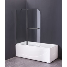 Шторка для ванны Taliente 120 см TA-1214CB, черный/прозрачное - фото 