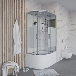 Гидробокс Niagara Ultra NG-310-01R 120x80 см, хром/прозрачное/матовое (безсиликоновая сборка) - фото 