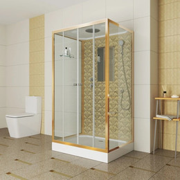 Душевая кабина Niagara Luxe NG-7772QW 120x90 см, золото/прозрачное - фото 