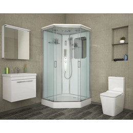 Гидробокс Niagara Premium NG-6001-01GD 90x90 см, хром/прозрачное (безсиликоновая сборка) - фото 