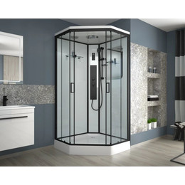 Гидробокс Niagara Premium NG-6901-01GD BLACK 90x90 см, черный/тонированное (безсиликоновая сборка) - фото 