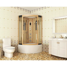 Гидробокс Niagara Luxe NG-7710G 100x100 см, золото/прозрачное - фото 
