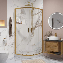 Душевое ограждение Niagara Nova 100x100 см NG-6407-08, золото/прозрачное - фото 
