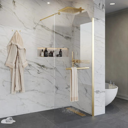 Душевая перегородка Niagara Nova 120 см NG-641-12GOLD с кронштейном, золото/прозрачное - фото 