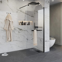 Душевая перегородка Niagara Nova 110 см NG-681-11BLACK с кронштейном, черный/прозрачное - фото 