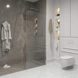 Душевая перегородка Niagara Nova 120 см NG-663-12 с кронштейном, хром/прозрачное - фото 