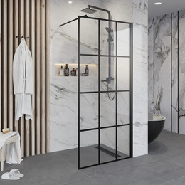 Душевая перегородка Niagara Nova 110 см NG-685-11BLACK с кронштейном, черный/прозрачное - фото 