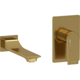 Смеситель для раковины настенный WasserKraft Aisch A55543, золото матовое - фото 