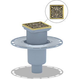 Трап Bronze de Luxe 10x10 см 21975-5902, дизайн-решетка цветок - фото 