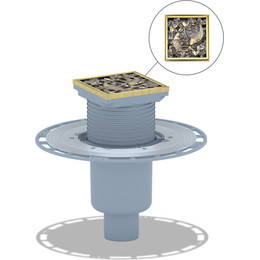 Трап Bronze de Luxe 10x10 см 21980-5902, дизайн-решетка рыбы - фото 