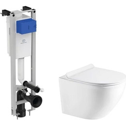 Инсталляция Ideal Standard Prosys Eco Frame M с подвесным безободковым унитазом Azario Gloria AZ-2003 - фото 