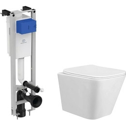 Инсталляция Ideal Standard Prosys Eco Frame M с подвесным безободковым унитазом Taliente Correto CR25200 - фото 