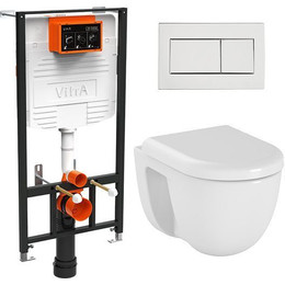 Инсталляция с подвесным безободковым унитазом Vitra S40 L-Box 9005B003-7211 - фото 