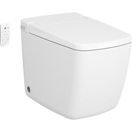Унитаз-биде приставной безободковый с импульсным смывом VitrA V-Care Prime 7232B403-6217 с крышкой микролифт - фото 