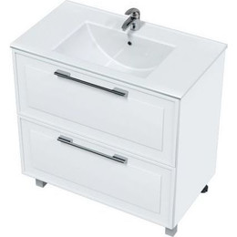 Тумба напольная с раковиной Mirsant Адель 80 см (раковина Next 80) белый - фото 