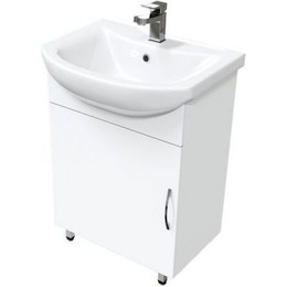 Тумба напольная с раковиной Mirsant Лайт 60 см, белый (тумба идёт в разобранном виде) - фото 