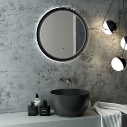 Зеркало Континент Planet Black Led 80 см ЗЛП684 - фото 